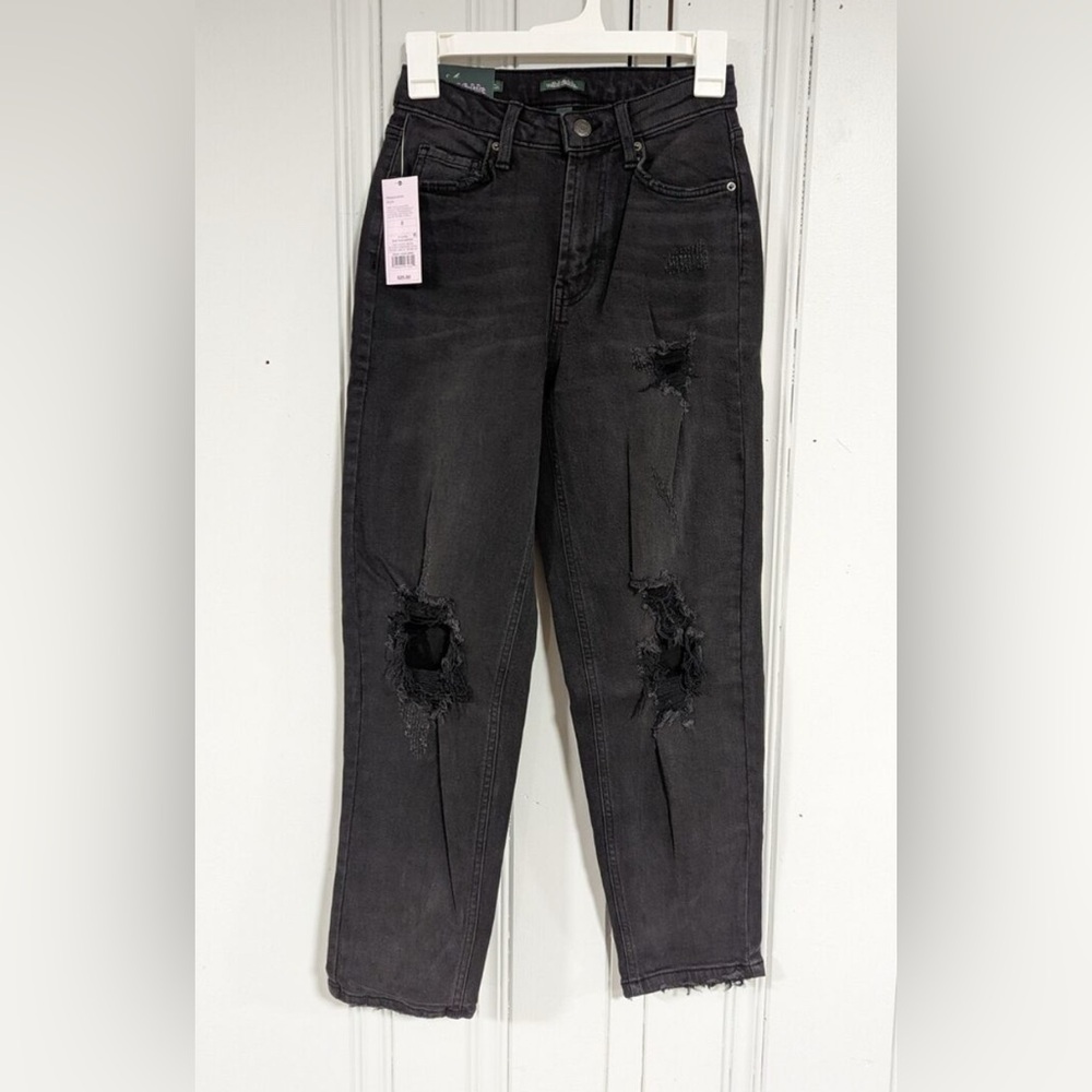Sz 4/27”inseam Wild Fable Super High-Rise Tapered Jean greyish black NWT